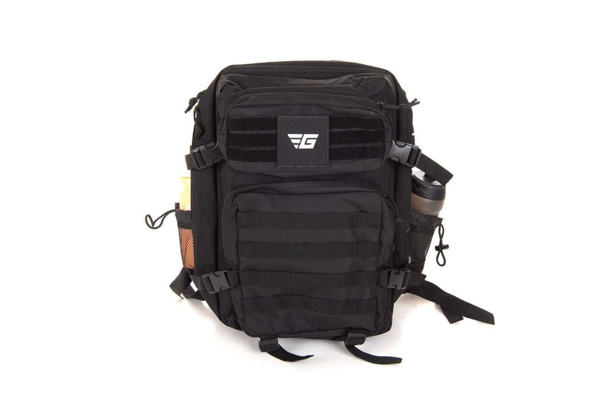 black rucking backpack