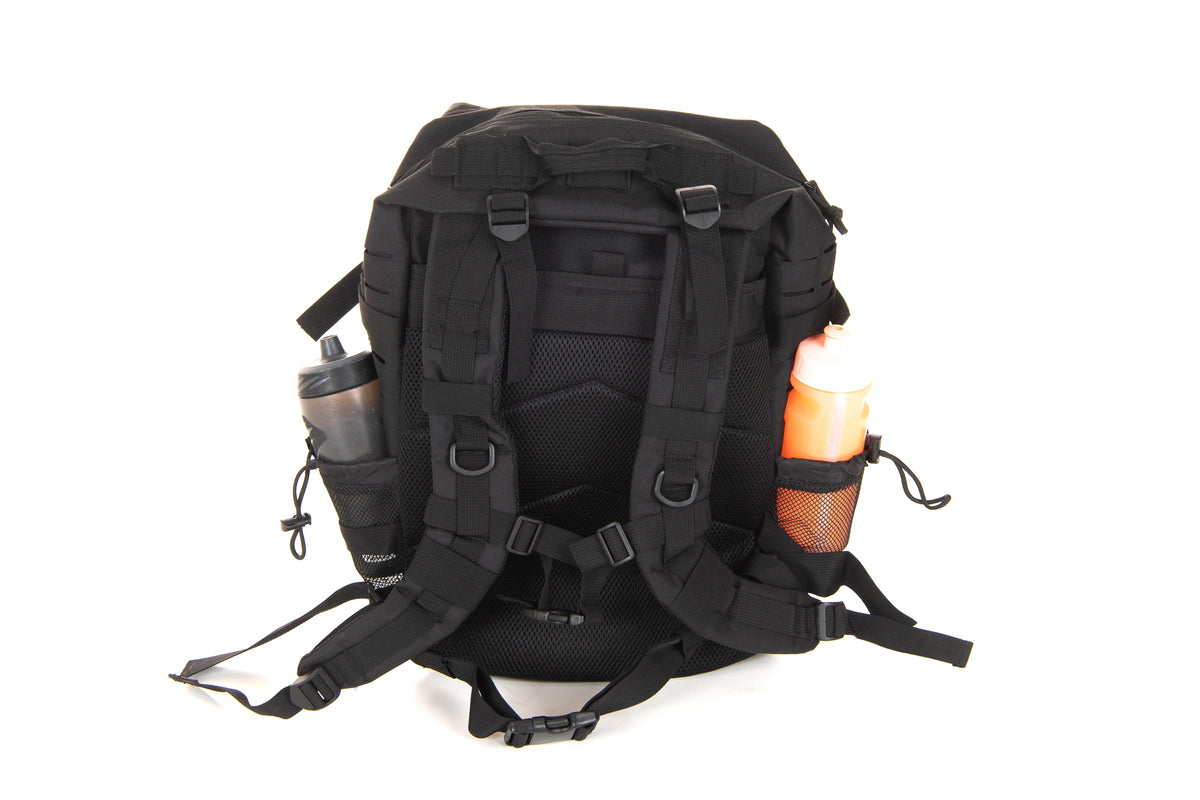 black rucking backpack
