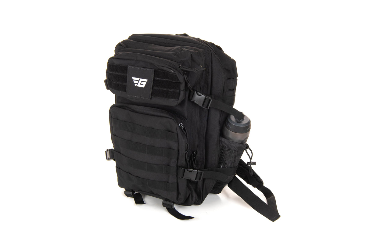 black rucking backpack