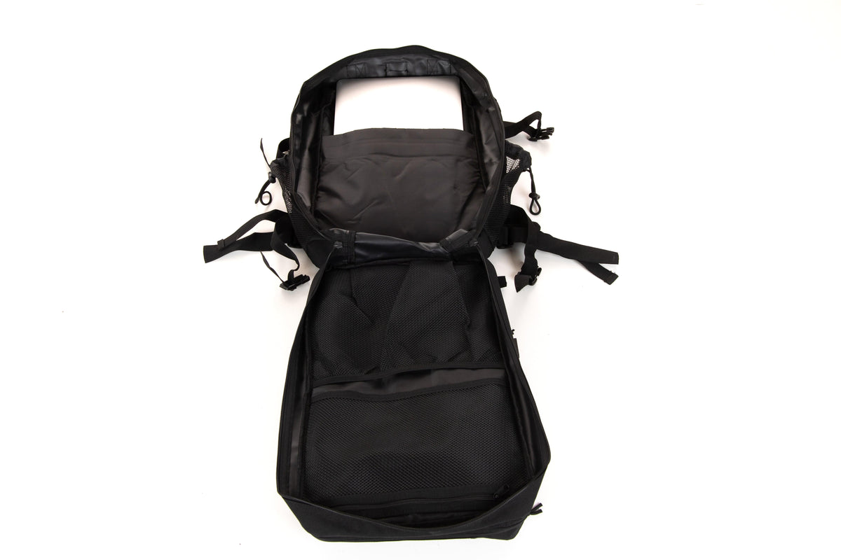 black rucking backpack