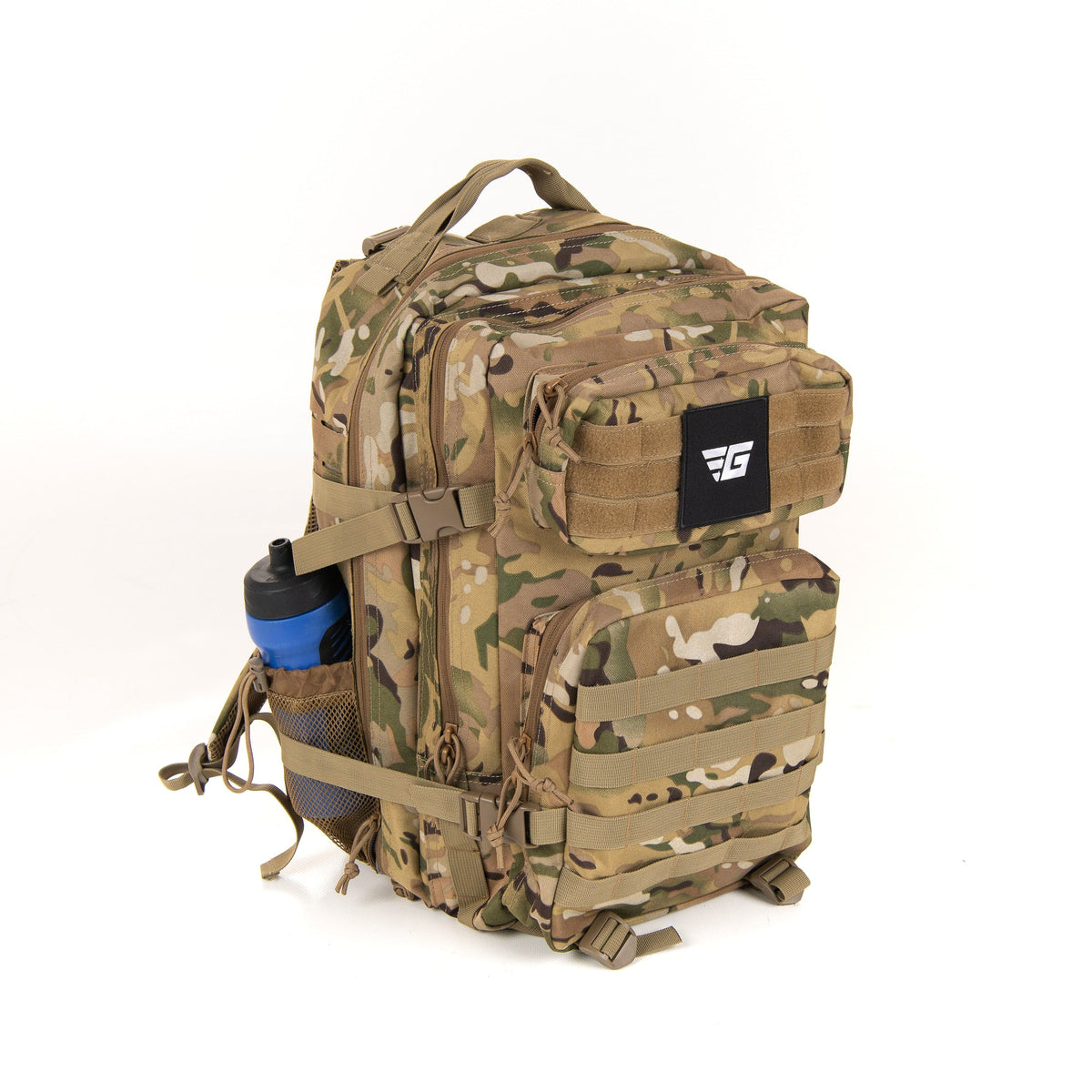 camo 45l rucking backpack side view