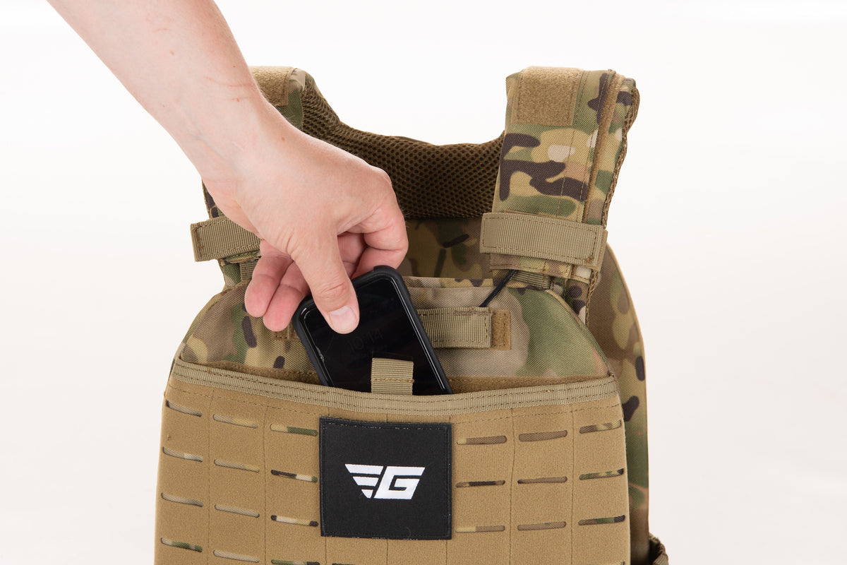 camo weighted vest with pocket