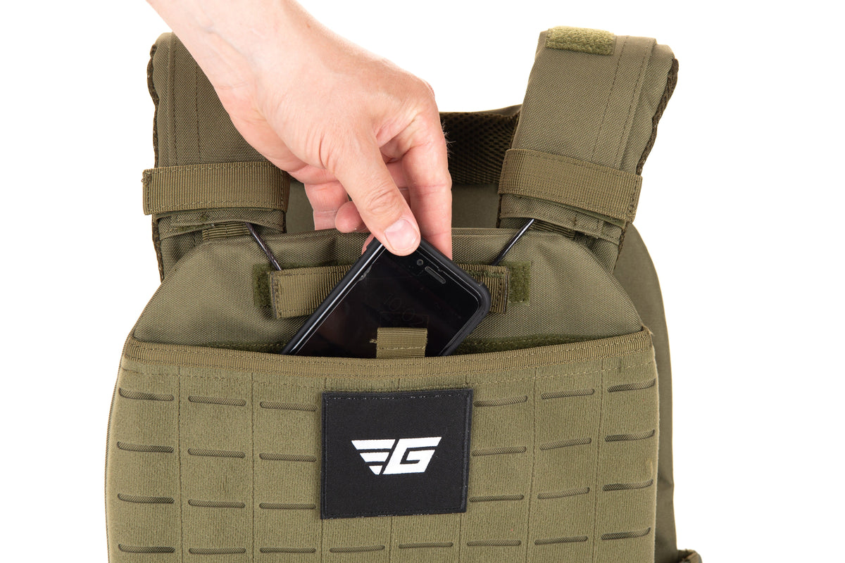 green weighted vest with pocket